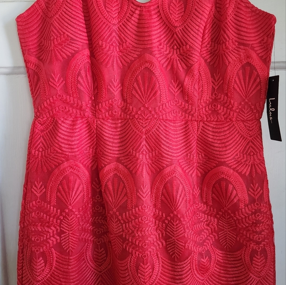 Lulu's Shura Red Embroidered Sleeveless Dress, Sz M - Picture 4 of 14